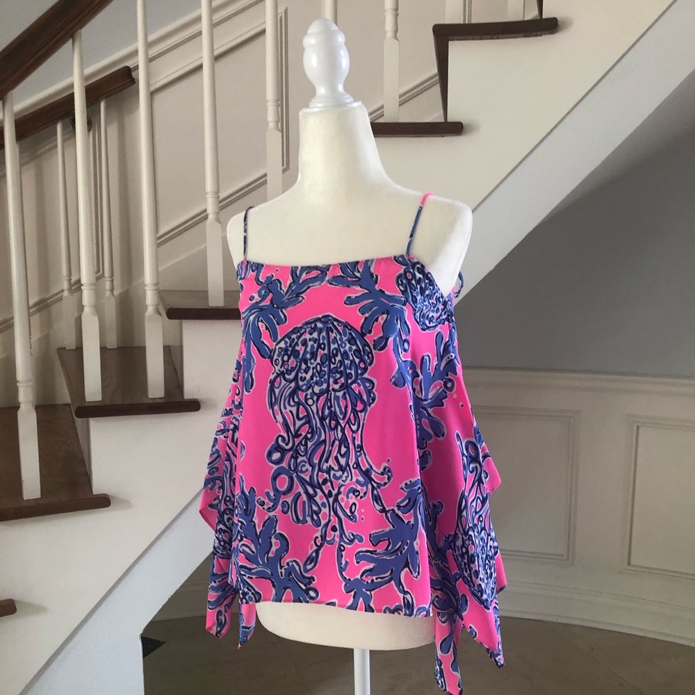 Lilly Pulitzer Top, Pink & Blue, Size XS